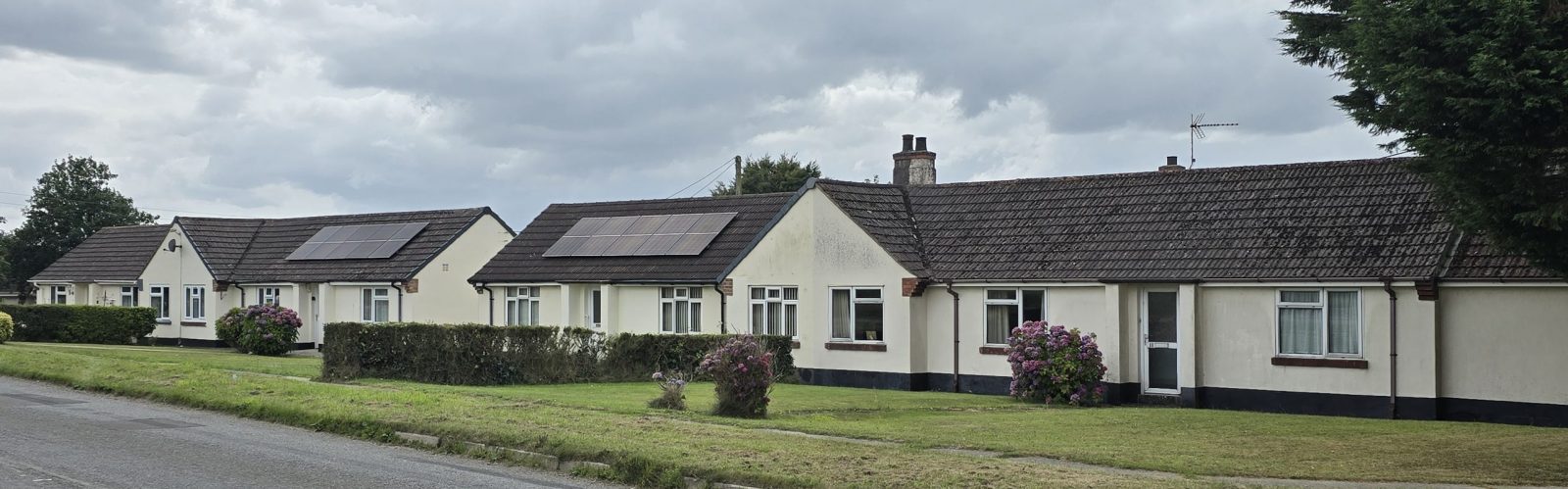 Row of bungalows in Inwardleigh for retired people